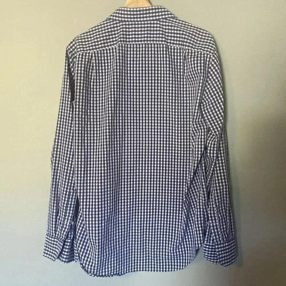 J. Crew Performance Slim Button Down Shirt Blue Red Gingham Cotton Men’s Size L - Picture 6 of 10
